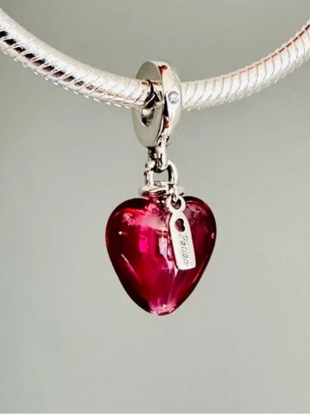 New Authentic PANDORA LOVE POTION Murano Glass Heart Dangle Charm 793085C01